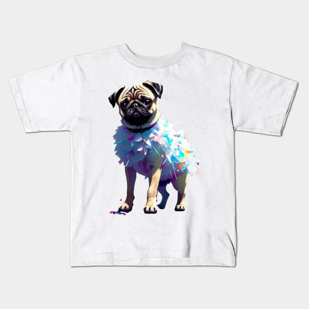 Flamingo Tutu Pug: The Pink and White Beauty Kids T-Shirt by fur-niche